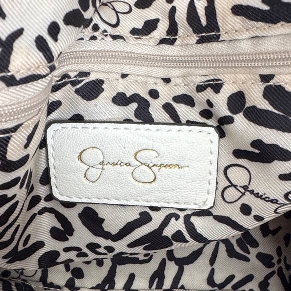 Jessica Simpson White Satchel with Gold Accents - Picture 3 of 6
